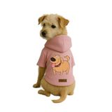 Monopetz Baskılı İçi Polarlı Köpek ve Kedi Kıyafeti & Elbisesi - Pembe Renk Kapüşonlu Hoodie BF473, 2XL