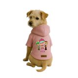 Monopetz Baskılı İçi Polarlı Köpek ve Kedi Kıyafeti & Elbisesi - Pembe Renk Kapüşonlu Hoodie BF5C3, 5XL