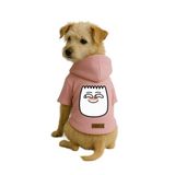 Monopetz Baskılı İçi Polarlı Köpek ve Kedi Kıyafeti & Elbisesi - Pembe Renk Kapüşonlu Hoodie BF651, XL