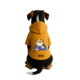 Monopetz Baskılı İçi Polarlı Köpek ve Kedi Kıyafeti & Elbisesi - Sarı Renk Kapüşonlu Hoodie B1331, M