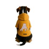 Monopetz Baskılı İçi Polarlı Köpek ve Kedi Kıyafeti & Elbisesi - Sarı Renk Kapüşonlu Hoodie B42CC, 2XL