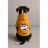 monopetz Baskılı İçi Polarlı Köpek Ve Kedi Kıyafeti & Elbisesi - Sarı Renk Kapüşonlu Hoodie B6210 5Xl