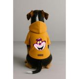 monopetz Baskılı İçi Polarlı Köpek Ve Kedi Kıyafeti & Elbisesi - Sarı Renk Kapüşonlu Hoodie B6210 Xl