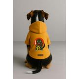 monopetz Baskılı İçi Polarlı Köpek Ve Kedi Kıyafeti & Elbisesi - Sarı Renk Kapüşonlu Hoodie B6Fe4 Xl