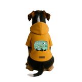 Monopetz Baskılı İçi Polarlı Köpek ve Kedi Kıyafeti & Elbisesi - Sarı Renk Kapüşonlu Hoodie B7399, M