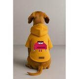Monopetz Baskılı İçi Polarlı Köpek ve Kedi Kıyafeti & Elbisesi - Sarı Renk Kapüşonlu Hoodie B7CCB, 3XL