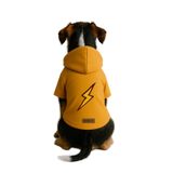 monopetz Baskılı İçi Polarlı Köpek Ve Kedi Kıyafeti & Elbisesi - Sarı Renk Kapüşonlu Hoodie B8122 2Xl