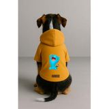 Monopetz Baskılı İçi Polarlı Köpek ve Kedi Kıyafeti & Elbisesi - Sarı Renk Kapüşonlu Hoodie B83D0, 5XL