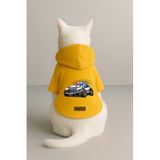 monopetz Baskılı İçi Polarlı Köpek Ve Kedi Kıyafeti & Elbisesi - Sarı Renk Kapüşonlu Hoodie B8C99 Xs