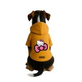 monopetz Baskılı İçi Polarlı Köpek Ve Kedi Kıyafeti & Elbisesi - Sarı Renk Kapüşonlu Hoodie Ba714 5Xl