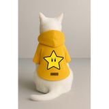 monopetz Baskılı İçi Polarlı Köpek Ve Kedi Kıyafeti & Elbisesi - Sarı Renk Kapüşonlu Hoodie Bb09B M