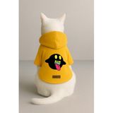 monopetz Baskılı İçi Polarlı Köpek Ve Kedi Kıyafeti & Elbisesi - Sarı Renk Kapüşonlu Hoodie Bc3E5 4Xl