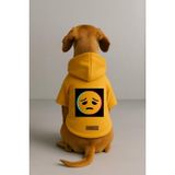 Monopetz Baskılı İçi Polarlı Köpek ve Kedi Kıyafeti & Elbisesi - Sarı Renk Kapüşonlu Hoodie BEFAD, 6XL