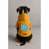 Monopetz Baskılı İçi Polarlı Köpek ve Kedi Kıyafeti & Elbisesi - Sarı Renk Kapüşonlu Hoodie BFEE2, L