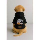 monopetz Baskılı İçi Polarlı Köpek Ve Kedi Kıyafeti & Elbisesi - Siyah Renk Kapüşonlu Hoodie B0B3B 6Xl
