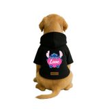 monopetz Baskılı İçi Polarlı Köpek Ve Kedi Kıyafeti & Elbisesi - Siyah Renk Kapüşonlu Hoodie B1C8D Xl