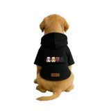monopetz Baskılı İçi Polarlı Köpek Ve Kedi Kıyafeti & Elbisesi - Siyah Renk Kapüşonlu Hoodie B1F58 3Xl