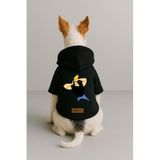 monopetz Baskılı İçi Polarlı Köpek Ve Kedi Kıyafeti & Elbisesi - Siyah Renk Kapüşonlu Hoodie B2C0A 3Xl