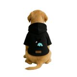 Monopetz Baskılı İçi Polarlı Köpek ve Kedi Kıyafeti & Elbisesi - Siyah Renk Kapüşonlu Hoodie B314D, XL