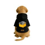 Monopetz Baskılı İçi Polarlı Köpek ve Kedi Kıyafeti & Elbisesi - Siyah Renk Kapüşonlu Hoodie B439B, 6XL