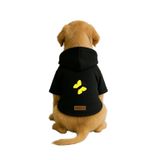 monopetz Baskılı İçi Polarlı Köpek Ve Kedi Kıyafeti & Elbisesi - Siyah Renk Kapüşonlu Hoodie B47Dc S