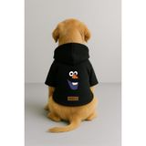 monopetz Baskılı İçi Polarlı Köpek Ve Kedi Kıyafeti & Elbisesi - Siyah Renk Kapüşonlu Hoodie B5Bb6 3Xl