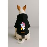 monopetz Baskılı İçi Polarlı Köpek Ve Kedi Kıyafeti & Elbisesi - Siyah Renk Kapüşonlu Hoodie B69D4 2Xl