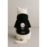 monopetz Baskılı İçi Polarlı Köpek Ve Kedi Kıyafeti & Elbisesi - Siyah Renk Kapüşonlu Hoodie B69D9 4Xl