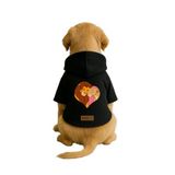 monopetz Baskılı İçi Polarlı Köpek Ve Kedi Kıyafeti & Elbisesi - Siyah Renk Kapüşonlu Hoodie B752E 6Xl