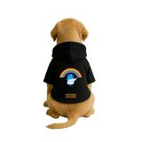 monopetz Baskılı İçi Polarlı Köpek Ve Kedi Kıyafeti & Elbisesi - Siyah Renk Kapüşonlu Hoodie B8383 5Xl