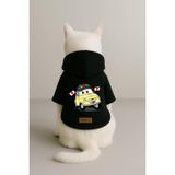Monopetz Baskılı İçi Polarlı Köpek ve Kedi Kıyafeti & Elbisesi - Siyah Renk Kapüşonlu Hoodie B9785, 5XL