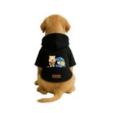 Monopetz Baskılı İçi Polarlı Köpek ve Kedi Kıyafeti & Elbisesi - Siyah Renk Kapüşonlu Hoodie B9CAB, XL