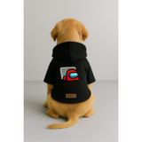 monopetz Baskılı İçi Polarlı Köpek Ve Kedi Kıyafeti & Elbisesi - Siyah Renk Kapüşonlu Hoodie Ba05C 5Xl