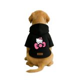 monopetz Baskılı İçi Polarlı Köpek Ve Kedi Kıyafeti & Elbisesi - Siyah Renk Kapüşonlu Hoodie Ba714 2Xl