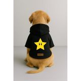 monopetz Baskılı İçi Polarlı Köpek Ve Kedi Kıyafeti & Elbisesi - Siyah Renk Kapüşonlu Hoodie Bb09B 6Xl