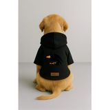 monopetz Baskılı İçi Polarlı Köpek Ve Kedi Kıyafeti & Elbisesi - Siyah Renk Kapüşonlu Hoodie Bdb10 4Xl