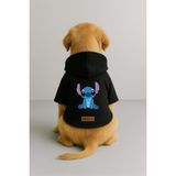 monopetz Baskılı İçi Polarlı Köpek Ve Kedi Kıyafeti & Elbisesi - Siyah Renk Kapüşonlu Hoodie Be339 2Xl