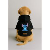 monopetz Baskılı İçi Polarlı Köpek Ve Kedi Kıyafeti & Elbisesi - Siyah Renk Kapüşonlu Hoodie Be339 3Xl