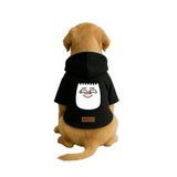 Monopetz Baskılı İçi Polarlı Köpek ve Kedi Kıyafeti & Elbisesi - Siyah Renk Kapüşonlu Hoodie BF651, 3XL