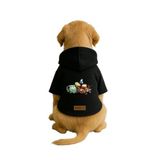 Monopetz Baskılı İçi Polarlı Köpek ve Kedi Kıyafeti & Elbisesi - Siyah Renk Kapüşonlu Hoodie BF9BB, 2XL