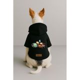 Monopetz Baskılı İçi Polarlı Köpek ve Kedi Kıyafeti & Elbisesi - Siyah Renk Kapüşonlu Hoodie BF9BB, XL
