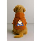 Monopetz Baskılı İçi Polarlı Köpek ve Kedi Kıyafeti & Elbisesi - Turuncu Renk Kapüşonlu Hoodie B1331, 5XL