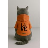monopetz Baskılı İçi Polarlı Köpek Ve Kedi Kıyafeti & Elbisesi - Turuncu Renk Kapüşonlu Hoodie B49E8 3Xl