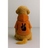 Monopetz Baskılı İçi Polarlı Köpek ve Kedi Kıyafeti & Elbisesi - Turuncu Renk Kapüşonlu Hoodie B5429, 3XL