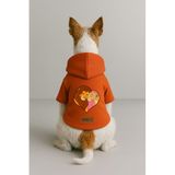 monopetz Baskılı İçi Polarlı Köpek Ve Kedi Kıyafeti & Elbisesi - Turuncu Renk Kapüşonlu Hoodie B752E Xl