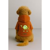 monopetz Baskılı İçi Polarlı Köpek Ve Kedi Kıyafeti & Elbisesi - Turuncu Renk Kapüşonlu Hoodie B7618 4Xl
