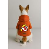 monopetz Baskılı İçi Polarlı Köpek Ve Kedi Kıyafeti & Elbisesi - Turuncu Renk Kapüşonlu Hoodie B7F3C 6Xl