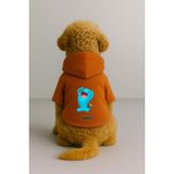 Monopetz Baskılı İçi Polarlı Köpek ve Kedi Kıyafeti & Elbisesi - Turuncu Renk Kapüşonlu Hoodie B83D0, 3XL