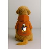 monopetz Baskılı İçi Polarlı Köpek Ve Kedi Kıyafeti & Elbisesi - Turuncu Renk Kapüşonlu Hoodie B8B3E 6Xl