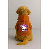 monopetz Baskılı İçi Polarlı Köpek Ve Kedi Kıyafeti & Elbisesi - Turuncu Renk Kapüşonlu Hoodie B9357 Xl